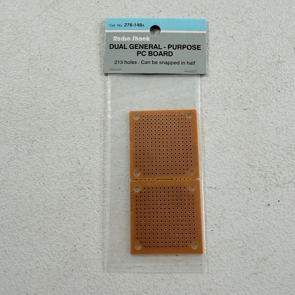 Radio Shack 276-148A DUAL GENERAL PURPOSE PC BOARD 213 Holes Snappable NEW